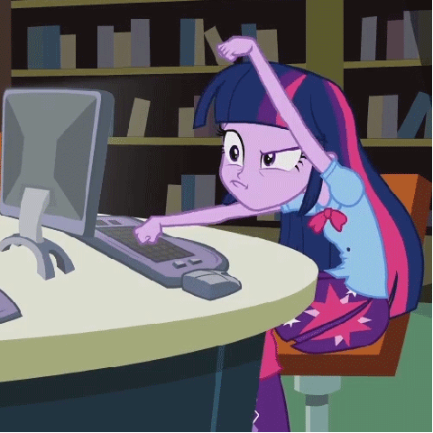 A girl typing
