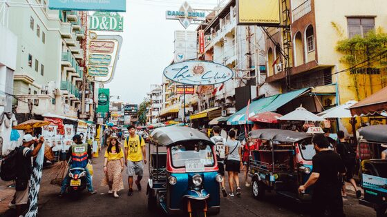 A local market in thailand